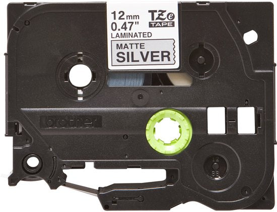TZ-M931 12mm - black on silver mat - laminated (8m) - afbeelding 2