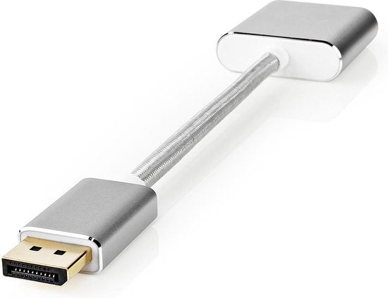 Nedis DisplayPort-Kabel - DisplayPort Male - DVI-D 24+1-Pins Female - 1080p - Verguld - 0.20 m - Rond - Gevlochten - Zilver - Cover Window Box - afbeelding 3