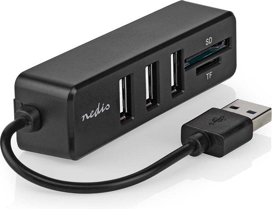 Nedis USB-Hub - 1x USB-A - 3x USB A Female - 5-Poorts poort(en) - USB 2.0 - USB Gevoed - SD & MicroSD - afbeelding 4