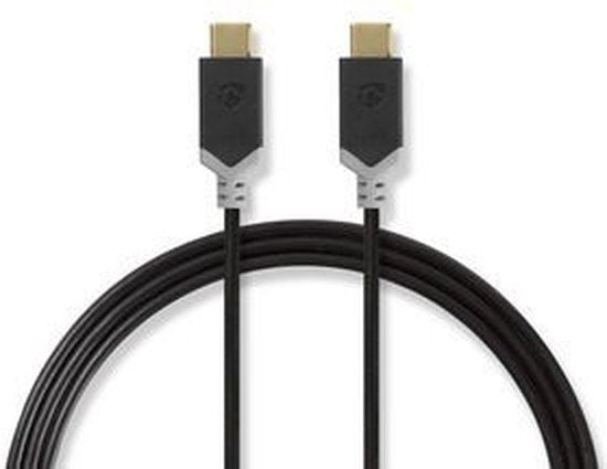 USB-Kabel | USB 3.2 Gen 2 | USB Type-C™ Male | USB Type-C™ Male | 10 Gbps | Verguld | 1.00 m | Rond | PVC | Antraciet | Polybag - afbeelding 6