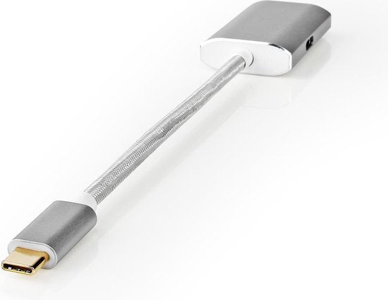 Nedis USB-C Adapter - USB 3.2 Gen 1 - USB-C Male - Mini DisplayPort Female - Power delivery - 0.20 m - Rond - Verguld - Gevlochten / Nylon - Zilver - Cover Window Box - afbeelding 5