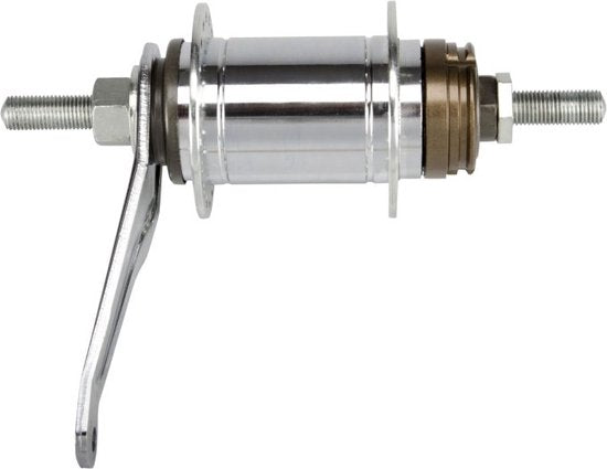 Shimano Remnaaf met terugtraprem - 165 mm aslengte - 36 spaakgaten - Staal - Zilver - Geschikt voor stadsfietsen - afbeelding 1