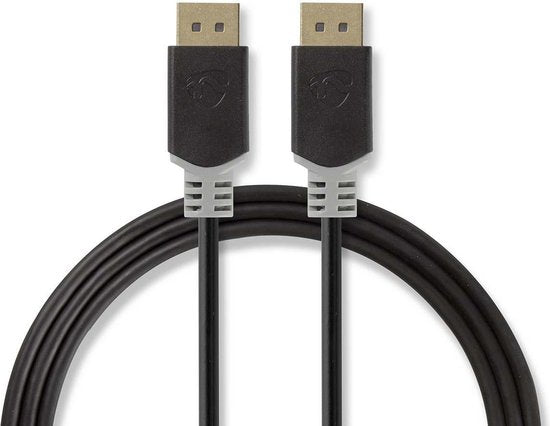 Nedis DisplayPort-Kabel - DisplayPort Male - DisplayPort Male - 8K@60Hz - Verguld - 2.00 m - Rond - PVC - Antraciet - Doos - afbeelding 11