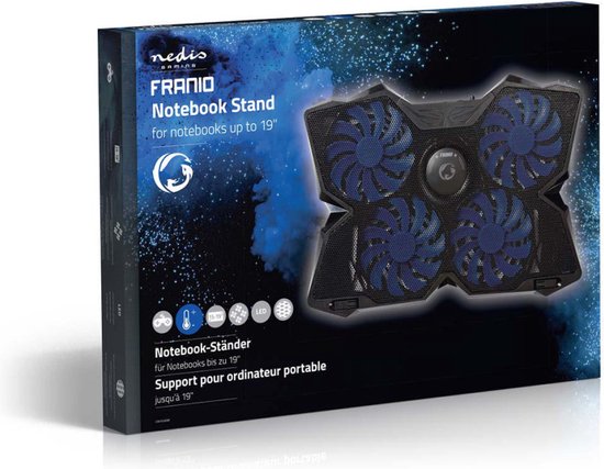 Nedis Gaming Notebook Koeler - Aantal ventilatoren: 4 - USB Gevoed - 15 " - 19 " - LED - afbeelding 11