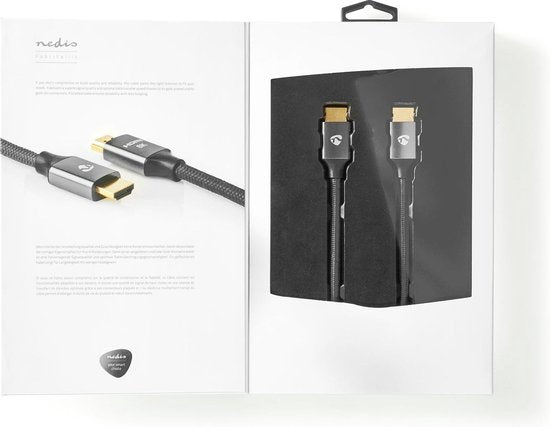 Nedis Ultra High Speed ​​HDMI-Kabel - HDMI Connector - HDMI Connector - 8K@60Hz - 48 Gbps - 1.00 m - Rond - 6.3 mm - Gun Metal Grijs - Cover Window Box - afbeelding 17