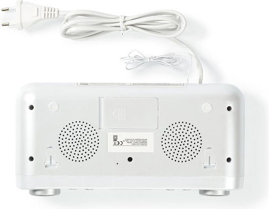 Nedis Keukenradio - Kastontwerp - FM - Netvoeding - Digitaal - 1.5 W - 2 " - Zwart-Blauw Scherm - Wekker - Wit / Zilver - afbeelding 9