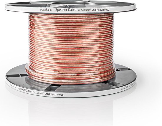 Nedis Speaker-Kabel - 2 x 1.50 mm² - Koper - 15.0 m - Rond - PVC - Transparant - Rol - afbeelding 5