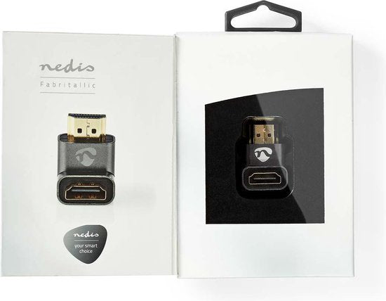 Nedis HDMI-Adapter - HDMI Connector / HDMI Male - HDMI Output - Verguld - 90° Gehoekt - Aluminium - Gun Metal Grijs - 1 Stuks - Cover Window Box - afbeelding 9