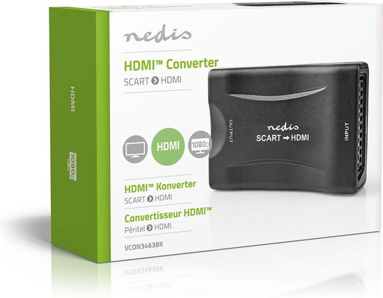 Nedis HDMI-Converter - Scart Female - HDMI Output - 1-weg - 1080p - 1.2 Gbps - ABS - Zwart - afbeelding 5