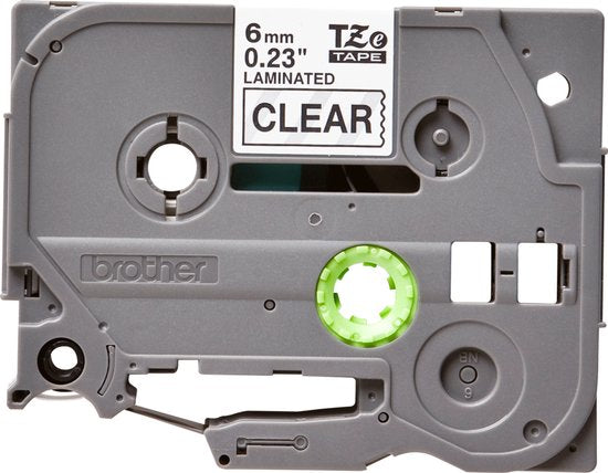 TZ-111 6mm - black on transparant - laminated (8m) - afbeelding 8