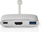 Nedis USB Multi-Port Adapter - USB 3.2 Gen 1 - USB-C Male - HDMI Output / USB-A Female / USB-C Female - 5 Gbps - 0.20 m - Rond - Verguld - Gevlochten / Nylon - Zilver - Cover Window Box - afbeelding 9