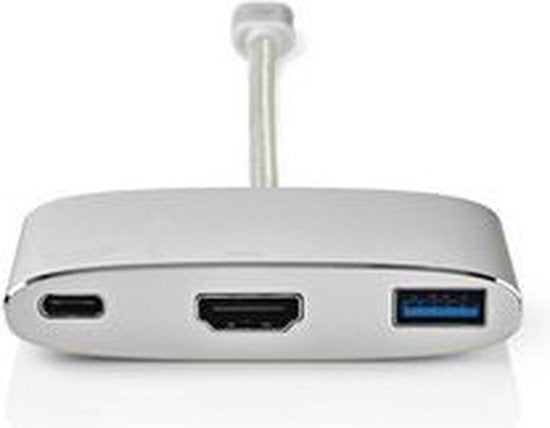Nedis USB Multi-Port Adapter - USB 3.2 Gen 1 - USB-C Male - HDMI Output / USB-A Female / USB-C Female - 5 Gbps - 0.20 m - Rond - Verguld - Gevlochten / Nylon - Zilver - Cover Window Box - afbeelding 9