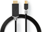 Nedis Mini DisplayPort-Kabel - DisplayPort 1.4 - Mini-DisplayPort Male - HDMI Connector - 48 Gbps - Verguld - 2.00 m - Rond - PVC - Antraciet - Window Box - afbeelding 3