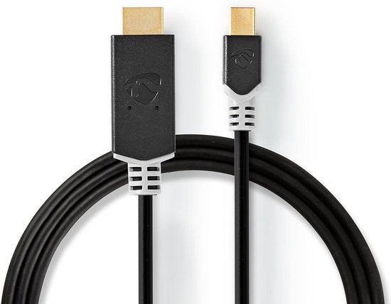 Nedis Mini DisplayPort-Kabel - DisplayPort 1.4 - Mini-DisplayPort Male - HDMI Connector - 48 Gbps - Verguld - 2.00 m - Rond - PVC - Antraciet - Window Box - afbeelding 3
