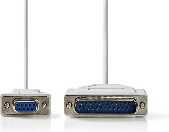 Seriële Kabel - D-SUB 25-Pins Male - D-SUB 9-Pins Female - Vernikkeld - 2.00 m - Rond - PVC - Ivoor - Envelop - afbeelding 5