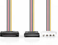 Nedis Interne Voedingskabel - SATA 15-Pins Male - Molex Female / SATA 15-Pins Female - Verguld - 0.20 m - Rond - PVC - Multicolour - Envelop - afbeelding 1