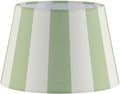 Home Sweet Home - Stoffen - Striped Lampenkap - Conisch - Wit + Groen - Minimalistische stijl - 20 x 15 x 13 cm - E27 fitting - voor tafellampen - - afbeelding 1