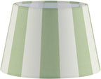 Home Sweet Home - Stoffen - Striped Lampenkap - Conisch - Wit + Groen - Minimalistische stijl - 20 x 15 x 13 cm - E27 fitting - voor tafellampen - - afbeelding 1