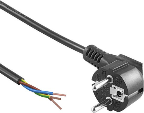 Allteq - Open eind aansluitsnoer - Schuko stekker - 1.5 meter - Zwart - afbeelding 1