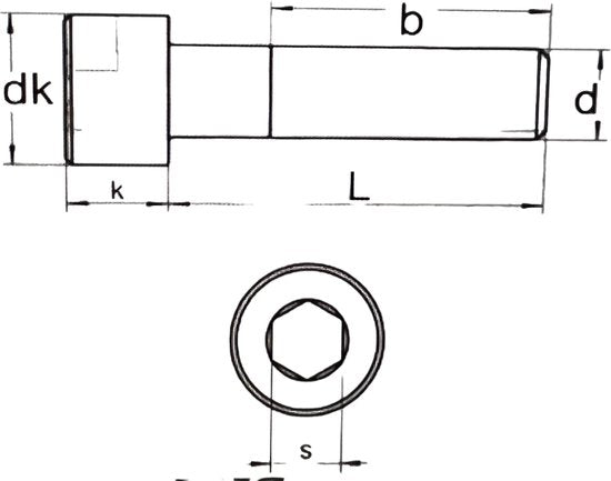 FABORY 200 stuks M8 - 1.25 x 55 DIN 912 - A2 Inbus bout Stainless Steel ( RVS ) - afbeelding 3