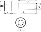 FABORY 200 stuks M8 - 1.25 x 55 DIN 912 - A2 Inbus bout Stainless Steel ( RVS ) - afbeelding 3