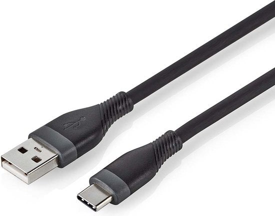 Nedis USB-Kabel - USB 2.0 - USB-A Male - USB-C Male - 15 W - 480 Mbps - Vernikkeld - 1.50 m - Rond - Silicone - Zwart - Doos - afbeelding 2