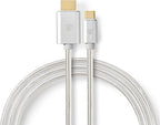 Nedis USB-C Adapter - USB 3.2 Gen 1 - USB-C Male - HDMI Connector - 4K@60Hz - 18 Gbps - 2.00 m - Rond - Verguld - Gevlochten / Nylon - Aluminium - Cover Window Box - afbeelding 9