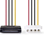 Nedis Interne Voedingskabel - Molex Male - 2x SATA 15-Pins Female - Verguld - 0.15 m - Rond - PVC - Multicolour - Envelop - afbeelding 6