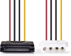 Nedis Interne Voedingskabel - SATA 15-Pins Male - Molex Female - Verguld - 0.15 m - Rond - PVC - Multicolour - Envelop - afbeelding 1