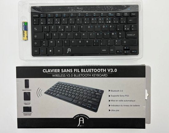 Amarina Wireless V3.0 Bluetooth Keyboard AZERTY zwart - afbeelding 1