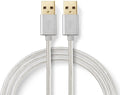 Nedis USB-Kabel - USB 2.0 - USB-A Male - USB-A Male - 10 W - 480 Mbps - Verguld - 2.00 m - Rond - Gevlochten / Nylon - Aluminium - Cover Window Box - afbeelding 1