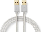 Nedis USB-Kabel - USB 2.0 - USB-A Male - USB-A Male - 10 W - 480 Mbps - Verguld - 2.00 m - Rond - Gevlochten / Nylon - Aluminium - Cover Window Box - afbeelding 1