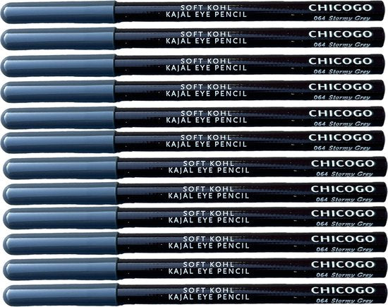 Rimmel London CHICOGO Soft Kohl Kajal Eye Pencil 064 Stormy Grey 1.2g x 12 - afbeelding 1