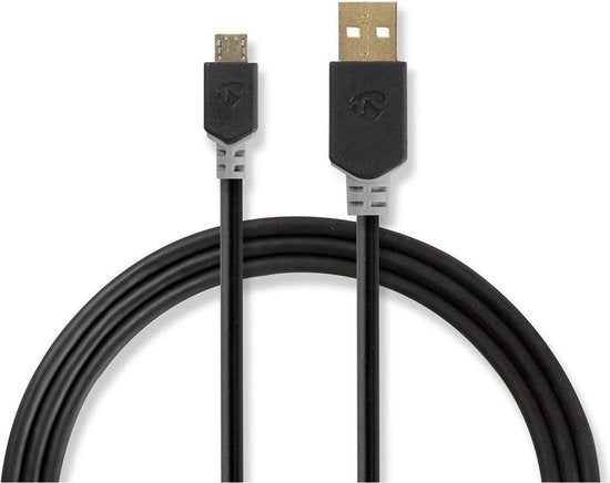 USB-Kabel - USB 2.0 - USB-A Male - USB Micro-B Male - 480 Mbps - Verguld - m - PVC - afbeelding 8