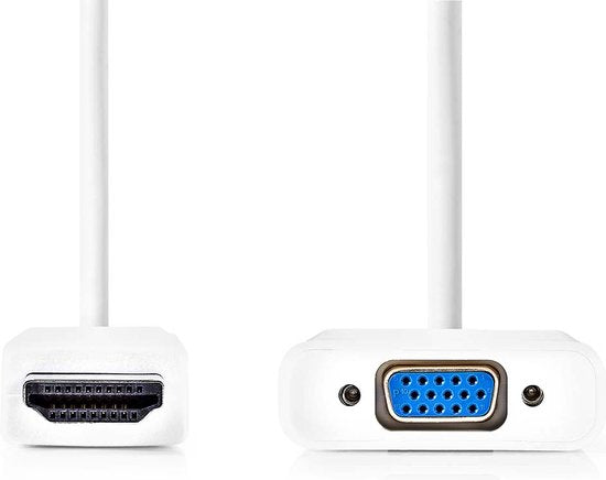 Nedis HDMI naar VGA + 3,5mm adapter - zwart - 0,20 meter Wit — EAN 5412810264407
