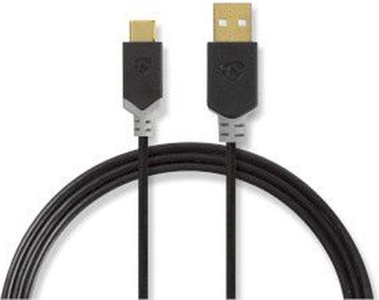 Kabel USB 2.0 | Type-C male - A male | 1,0 m | Antraciet - afbeelding 13