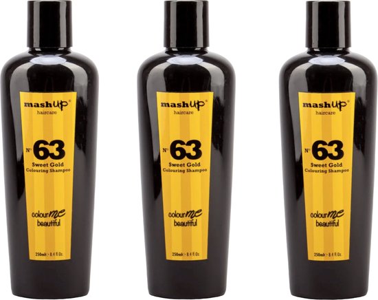 mashUp haircare Colour Me Beautiful N° 63 Sweet Gold Colouring Shampoo 250ml – 3 stuks - afbeelding 1