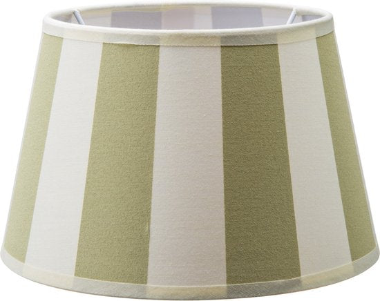 Home Sweet Home - Stoffen - Striped Lampenkap - Conisch - Wit + Groen - Minimalistische stijl - 20 x 15 x 13 cm - E27 fitting - voor tafellampen - - afbeelding 10