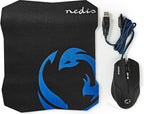 Nedis Gaming Muis & Muismat – Bedraad – 2400 DPI – Optisch – Ergonomisch – Zwart - afbeelding 2