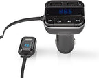 Nedis FM-Audiotransmitter voor Auto - Gefixeerd - Handsfree bellen - 0.8 " - LED-Scherm - Bluetooth - 5.0 V DC / 1.0 A / 5.0 V DC / 2.4 A - Google Assistant / Siri - Grijs / Zwart - afbeelding 1