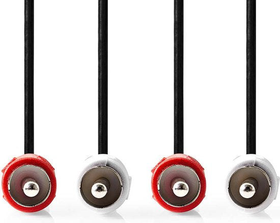 Nedis Stereo-Audiokabel - 2x RCA Male - 2x RCA Male - Vernikkeld - m - Rond - Zwart - afbeelding 9