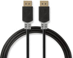 Nedis DisplayPort-Kabel - DisplayPort Male - DisplayPort Male - 8K@60Hz - Verguld - 3.00 m - Rond - PVC - Antraciet / Grijs - Polybag - afbeelding 1