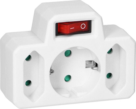Doorvoerstekker met schakelaar - 2x - Schuko - splitter - verdeelstekker - Wit - afbeelding 14
