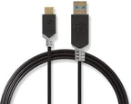 Nedis USB-Kabel - USB 3.2 Gen 1 - USB-A Male - USB-C Male - 60 W - 5 Gbps - Verguld - 1.00 m - Rond - PVC - Antraciet - Doos - afbeelding 12