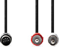 Nedis DIN-Audiokabel - DIN 5-Pins Male - 2x RCA Male - Vernikkeld - 1.00 m - Rond - PVC - Zwart - Label - afbeelding 1