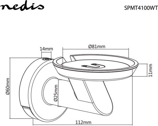 Nedis Speakerbeugel - Geschikt voor: Google Home - Wand - 2 kg - Vast - Metaal / Staal - Wit - afbeelding 2
