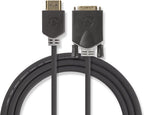 Nedis HDMI Kabel - HDMI Connector - DVI-D 24+1-Pins Male - 1080p - Verguld - 2.00 m - Recht - PVC - Antraciet - Polybag - afbeelding 1