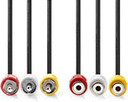 Composite Video Cable | 3x RCA Male - 3x RCA Female | m | Black - afbeelding 9