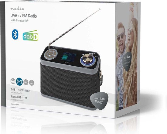 Nedis DAB+ Radio - Tafelmodel - DAB+ / FM - 2.40 " - Kleurenscherm - Batterij Gevoed / Netvoeding - Digitaal - 24 W - Bluetooth - Koptelefoonoutput - Wekkerfunctie - Slaaptimer - IP20 - Handvat - Zwart - afbeelding 5