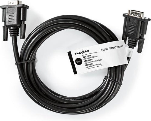 Nedis VGA-Kabel - VGA Male - VGA Male - Vernikkeld - Maximale resolutie: 1024x768 - 3.00 m - Rond - ABS - Zwart - Label - afbeelding 2